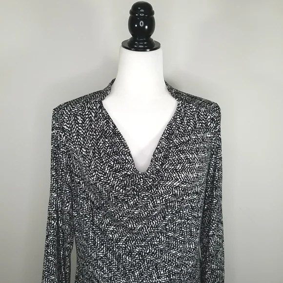Vintage Tribal Women's Top Size M Long Sleeve Cowl Neck All Over Print - Picture 2 of 8